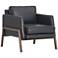 Diana Heirloom Black Top Grain Leather Accent Chair