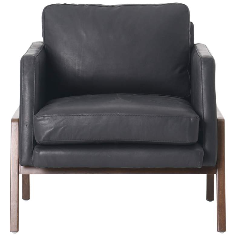 Image 7 Diana Heirloom Black Top Grain Leather Accent Chair more views
