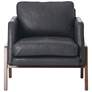 Diana Heirloom Black Top Grain Leather Accent Chair