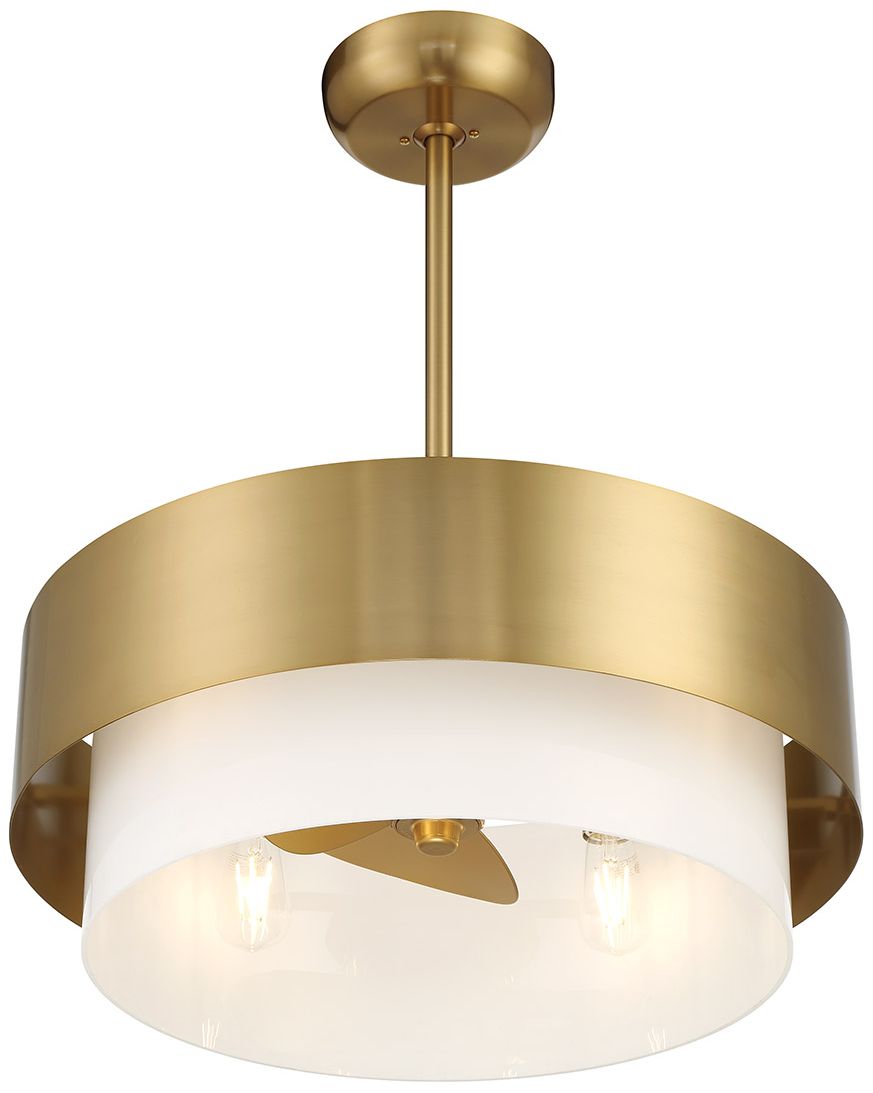 Image 4 Diana LED Fan D'Lier in Warm Brass (Fandelier) more views