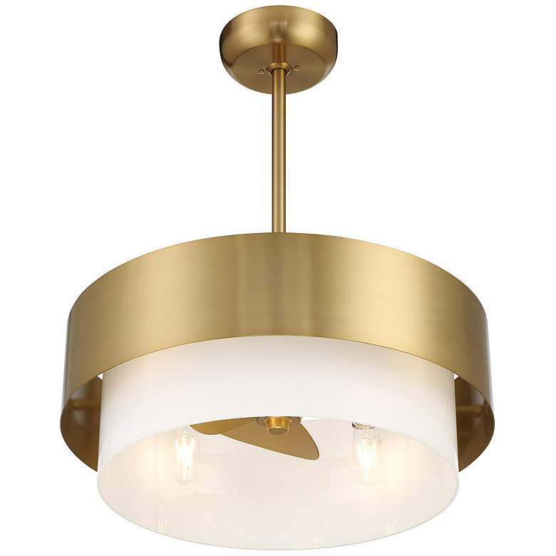 Image 4 Diana LED Fan D'Lier in Warm Brass more views