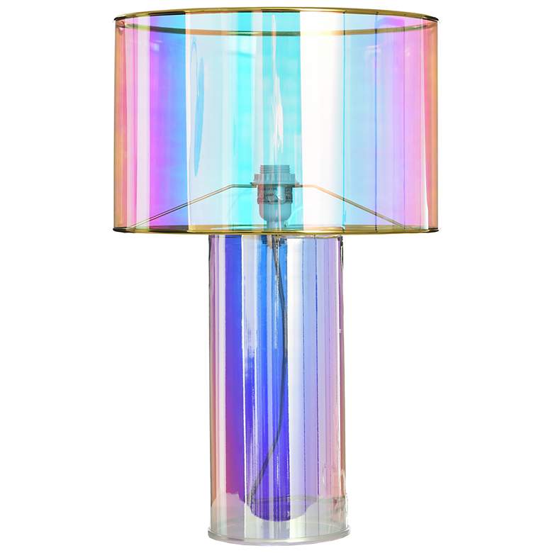 Image 1 Diana Margot Iridescent Pink Glass Accent Table Lamp
