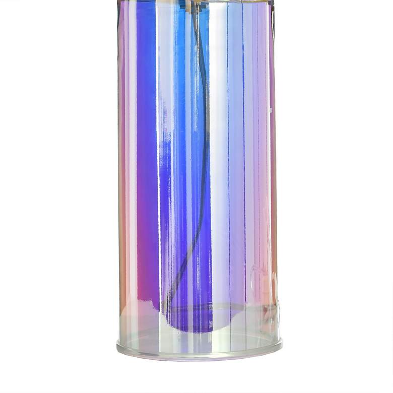 Image 3 Diana Margot Iridescent Pink Glass Accent Table Lamp more views