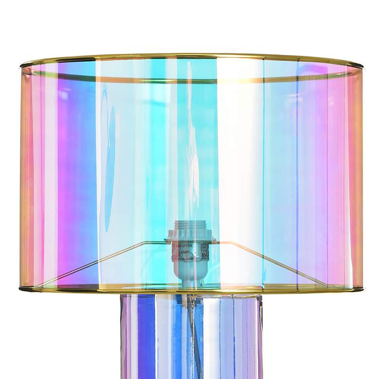 Image 4 Diana Margot Iridescent Pink Glass Accent Table Lamp more views