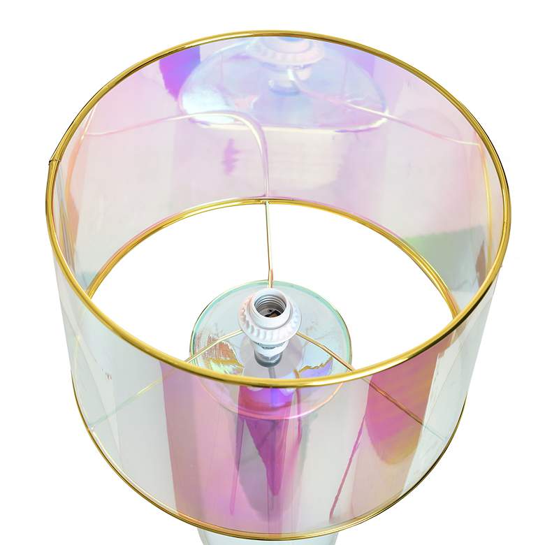 Image 5 Diana Margot Iridescent Pink Glass Accent Table Lamp more views