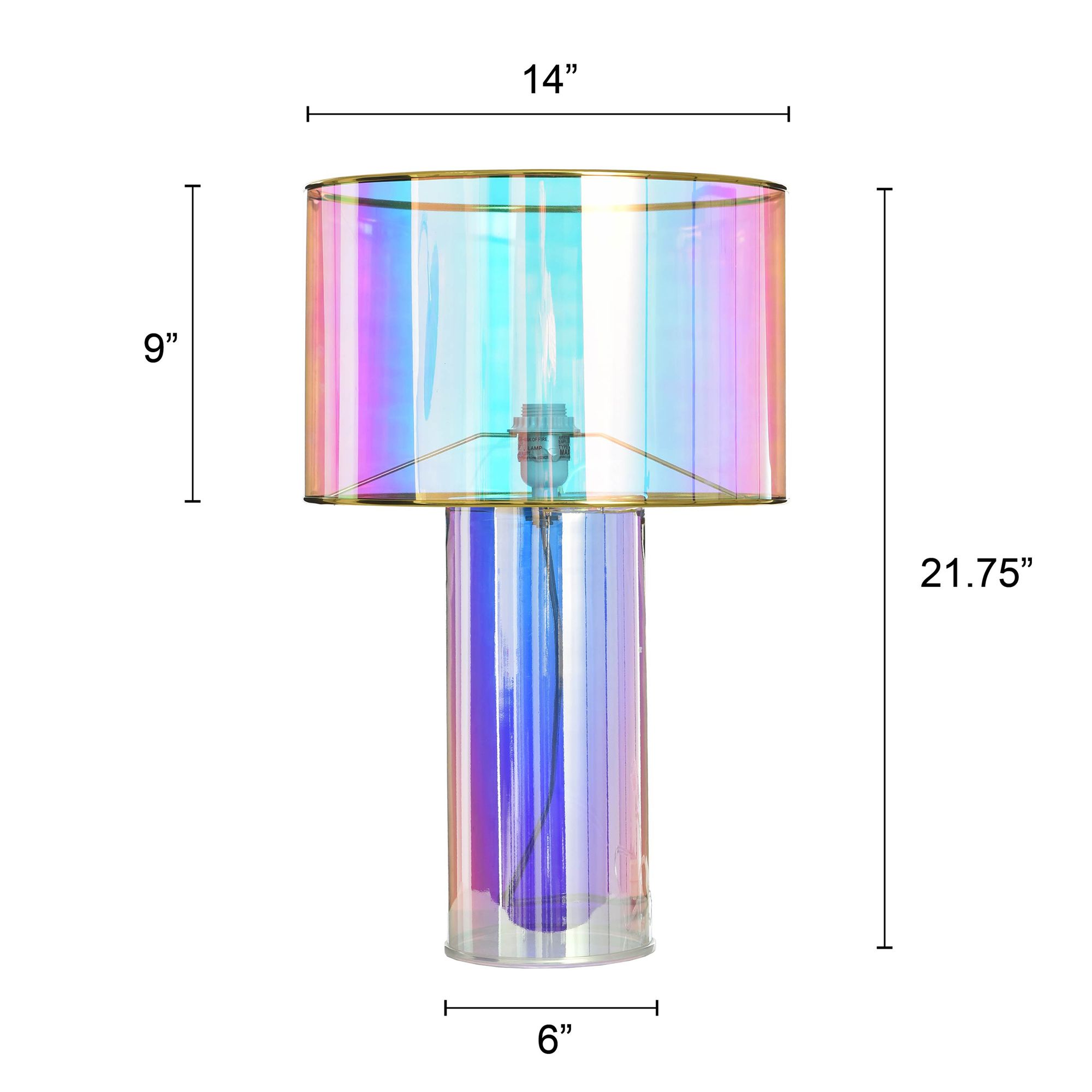 Image 7 Diana Margot Iridescent Pink Glass Accent Table Lamp more views