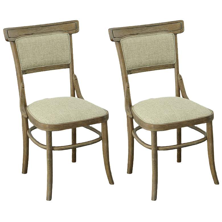 Image 1 Diana Peppered Upholstered Vintage Walnut Dining Chair Set of 2
