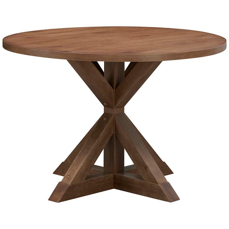 Image 1 Diana Vintage Honey Trestle Base Dining Table