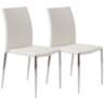 Diana White Faux Leather Dining Chairs Set of 2
