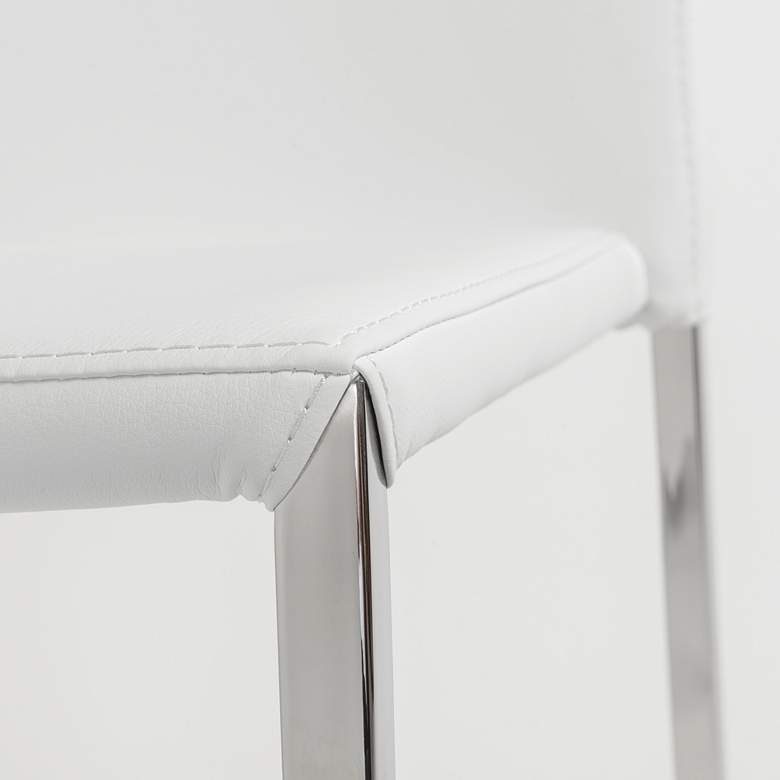 Image 4 Diana White Faux Leather Dining Chairs Set of 2 more views