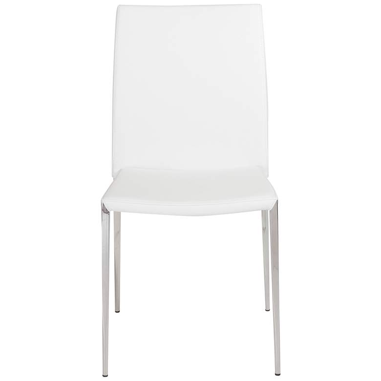 Image 5 Diana White Faux Leather Dining Chairs Set of 2 more views