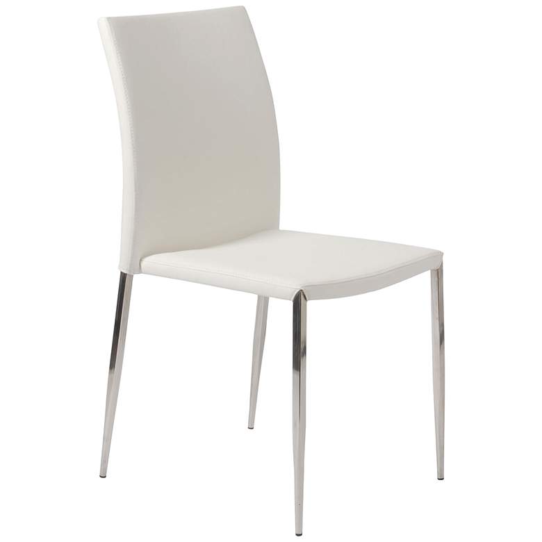Image 6 Diana White Faux Leather Dining Chairs Set of 2 more views