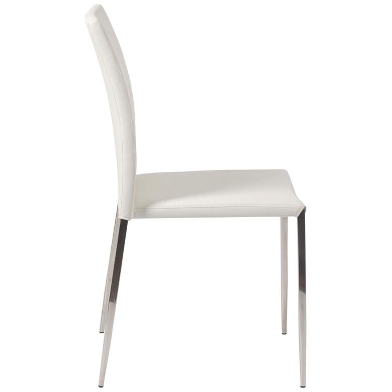 Image 7 Diana White Faux Leather Dining Chairs Set of 2 more views