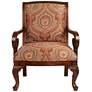 Diana Wood and Red Upholstered Accent Chair