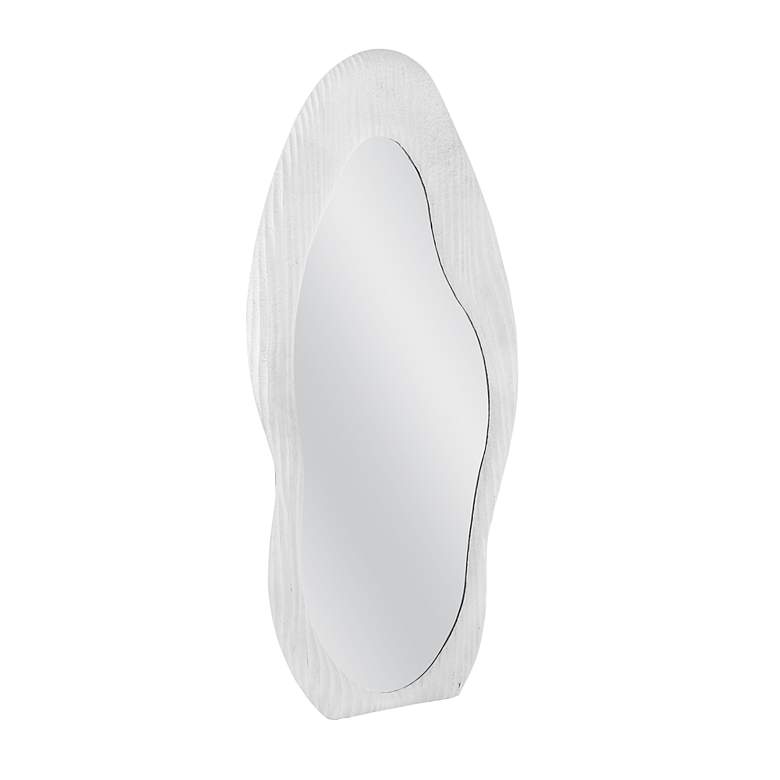 Image 2 Dianne Matte White 19" x 41" Geometric Wall Mirror more views