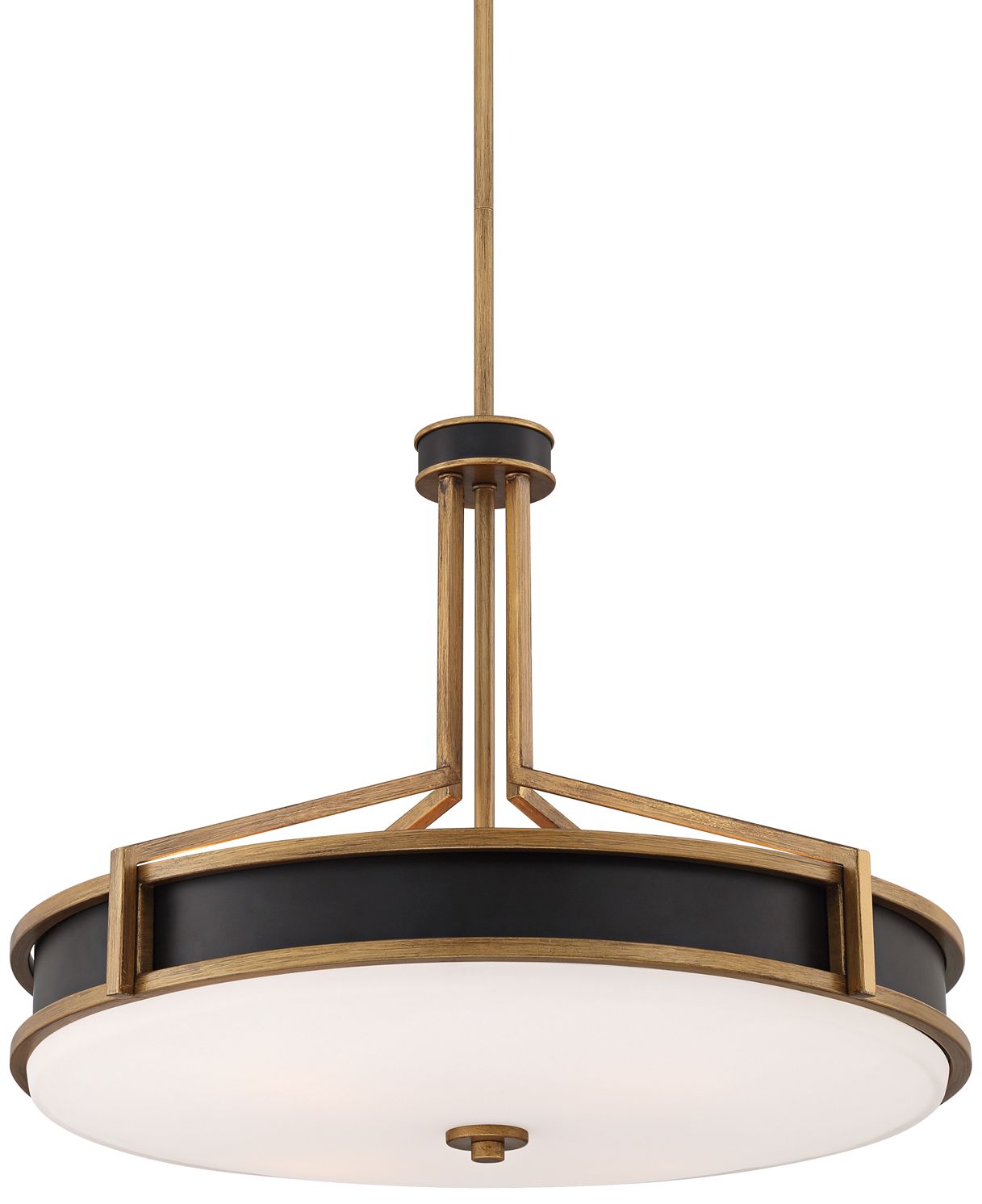 Diante 24" Wide Brass and Matte Black Pendant Light 371M2 Lamps Plus