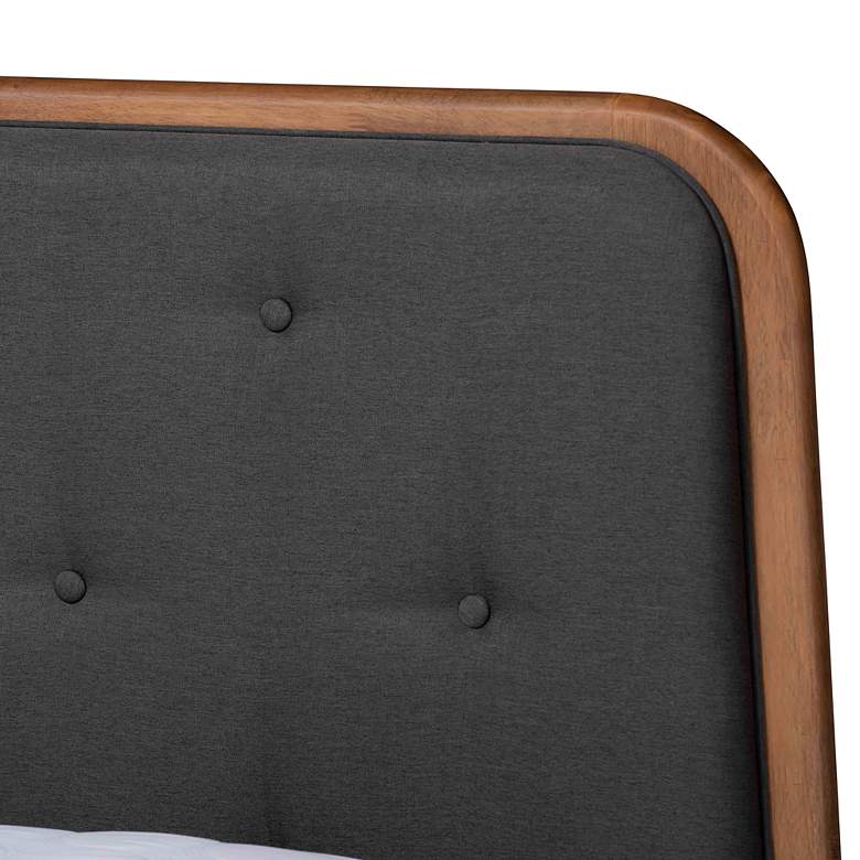 Image 4 Diantha Dark Gray Walnut Brown Wood Full Size Platform Bed more views