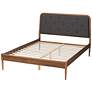 Diantha Dark Gray Walnut Brown Wood Full Size Platform Bed in scene