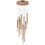 Diaphane 22.3" Wide LED Multi-Light Gold and Crystal Modern Pendant