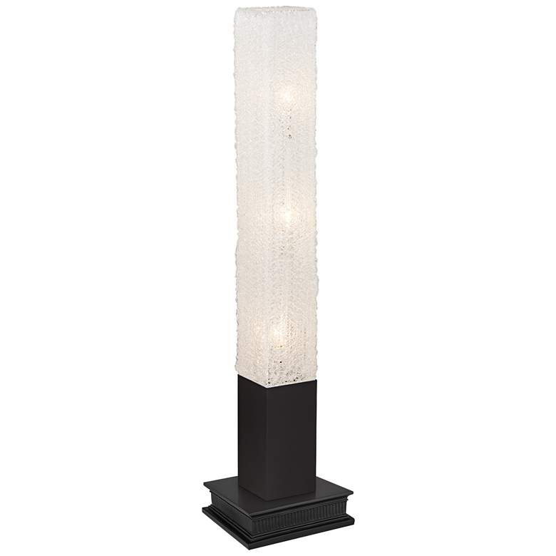 Image 1 Diax Textured Clear Acrylic Rectangular Floor Lamp with Black Riser