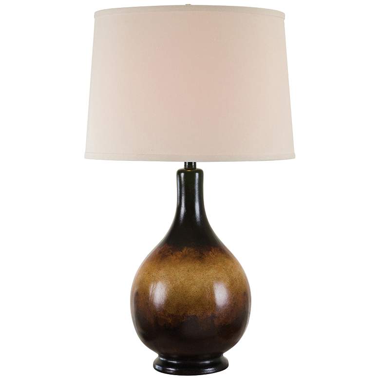 Image 1 Diaz Southwest Black and Brown Hydrocal Vase Table Lamp