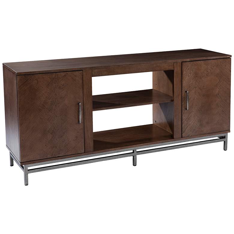 Image 2 Dibbonly 60 inch Wide Brown Wood 2-Door Media Stand