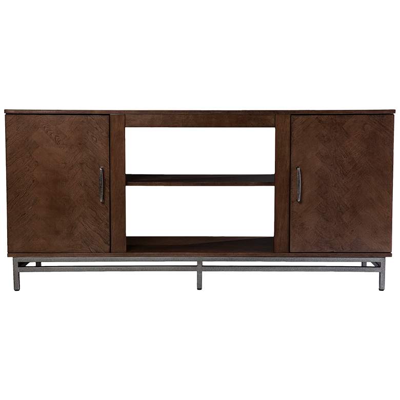 Image 4 Dibbonly 60 inch Wide Brown Wood 2-Door Media Stand more views