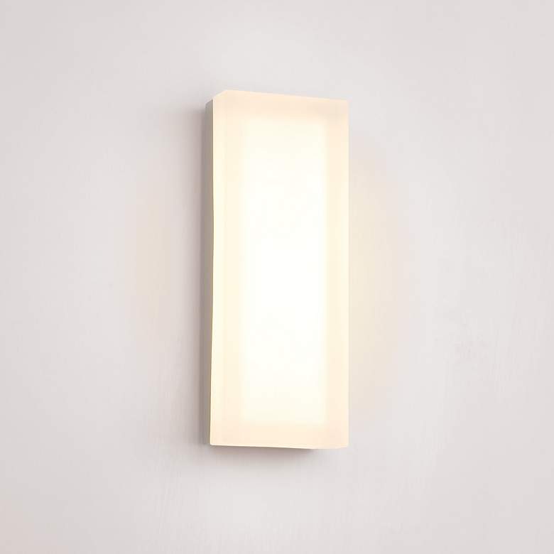 Image 4 Dice 14"W Brushed Nickel Rectangular LED Ceiling Light more views
