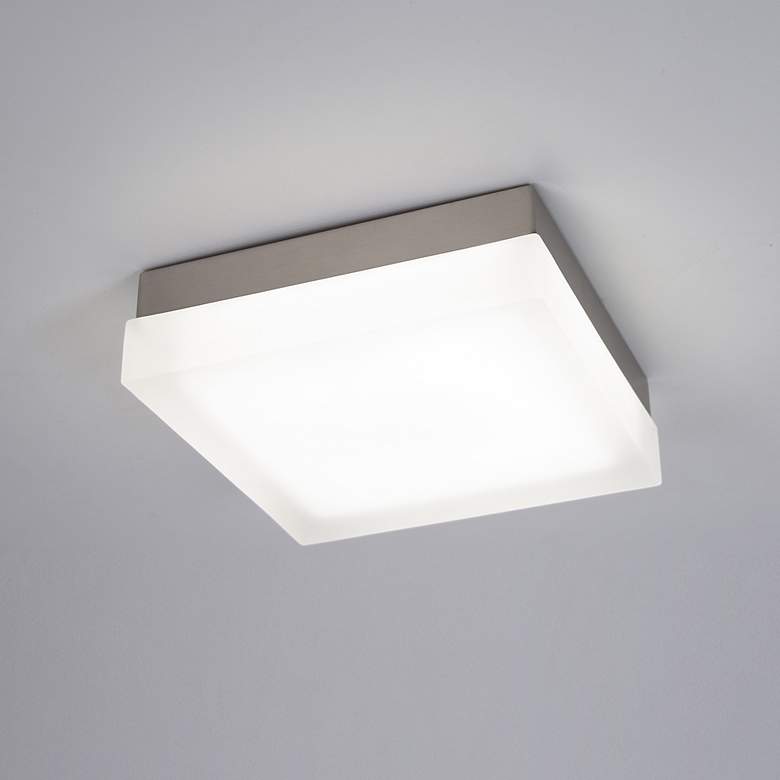 Image 1 Dice 2.38"H x 6"W 1-Light Flush Mount in Brushed Nickel