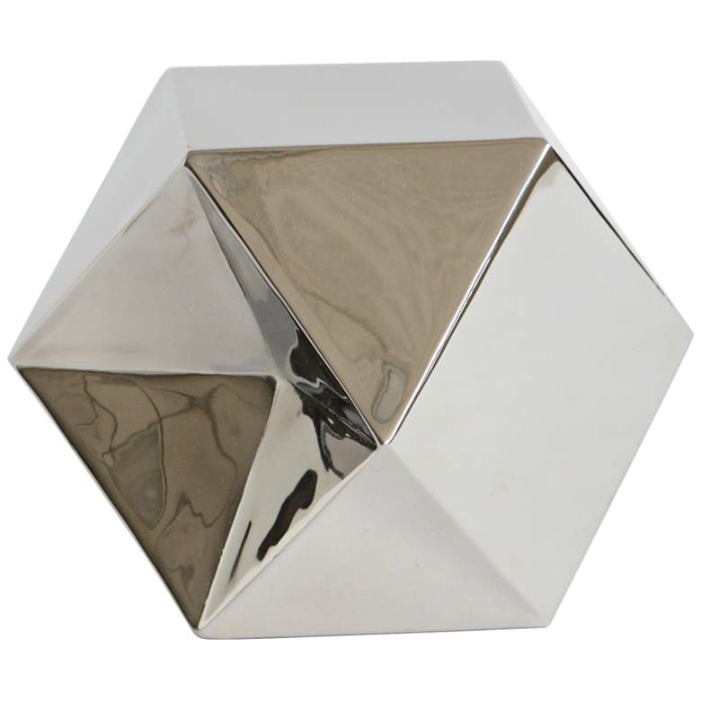 Image 1 Dicey Nickel Metal 8 3/4 inch Wide Diamond Cube