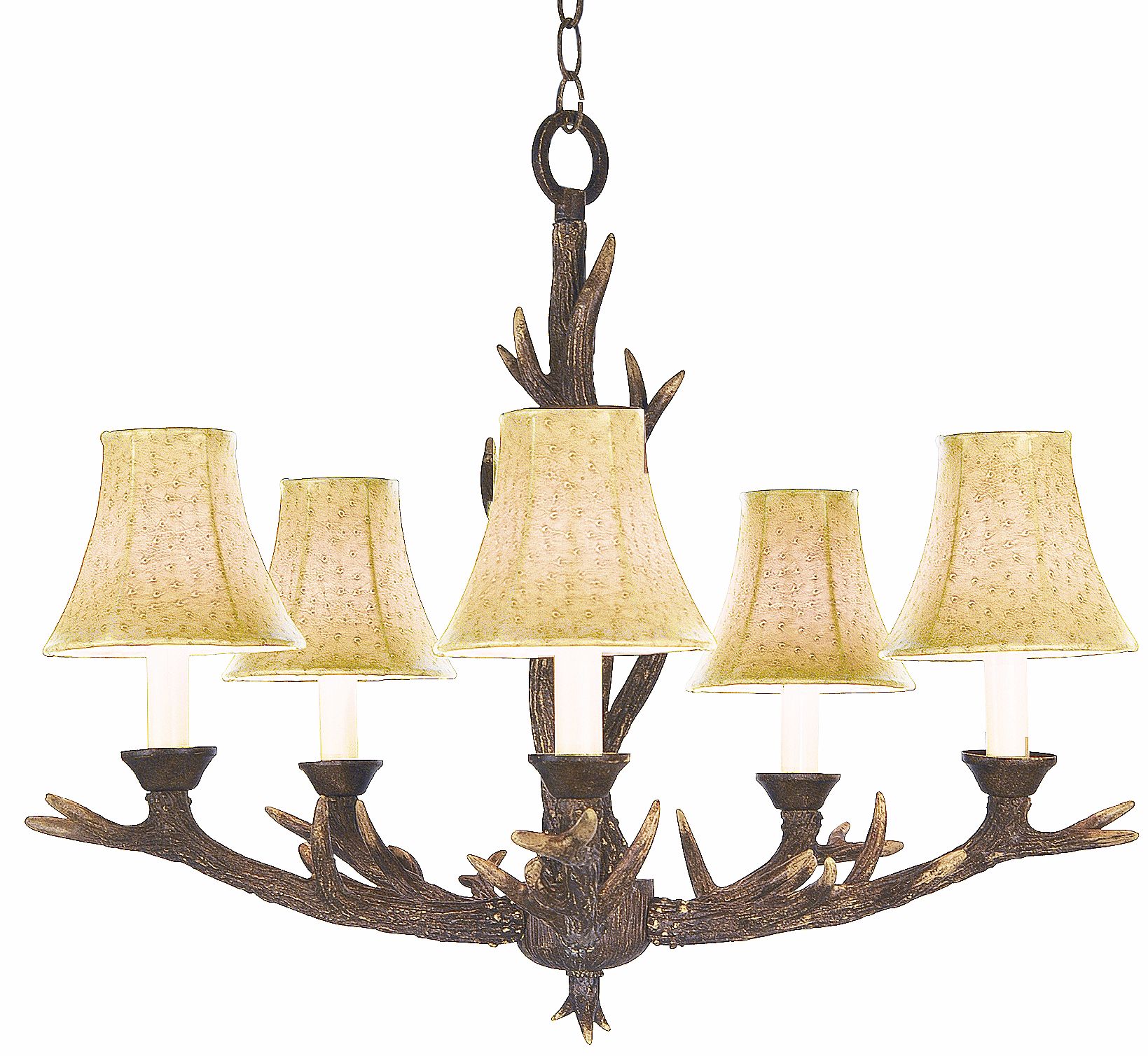Dick Idol™ Faux Ostrich Shade Antler Chandelier