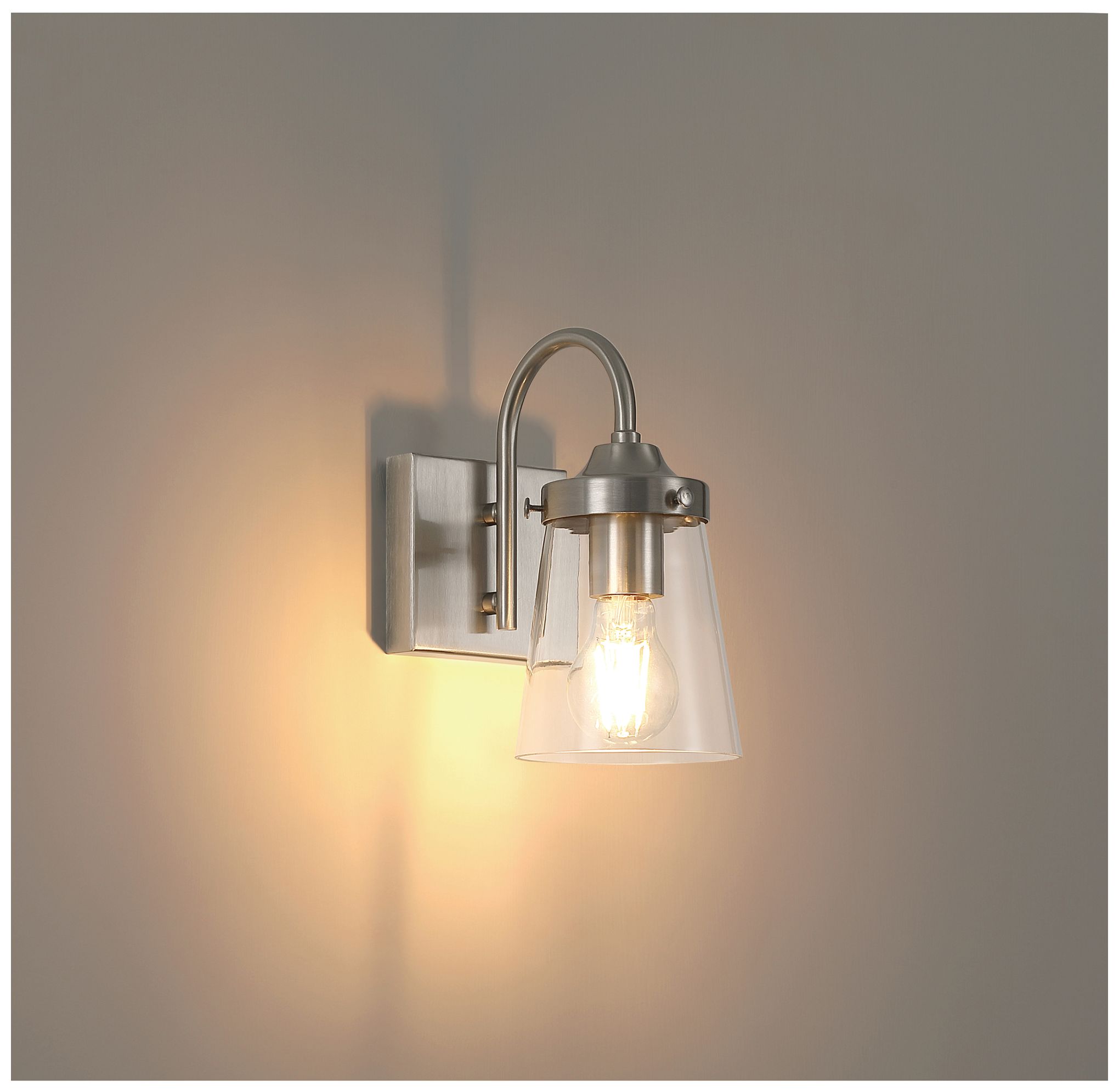 Image 2 Dickens 9.5" High Brushed Steel Wall Sconce more views