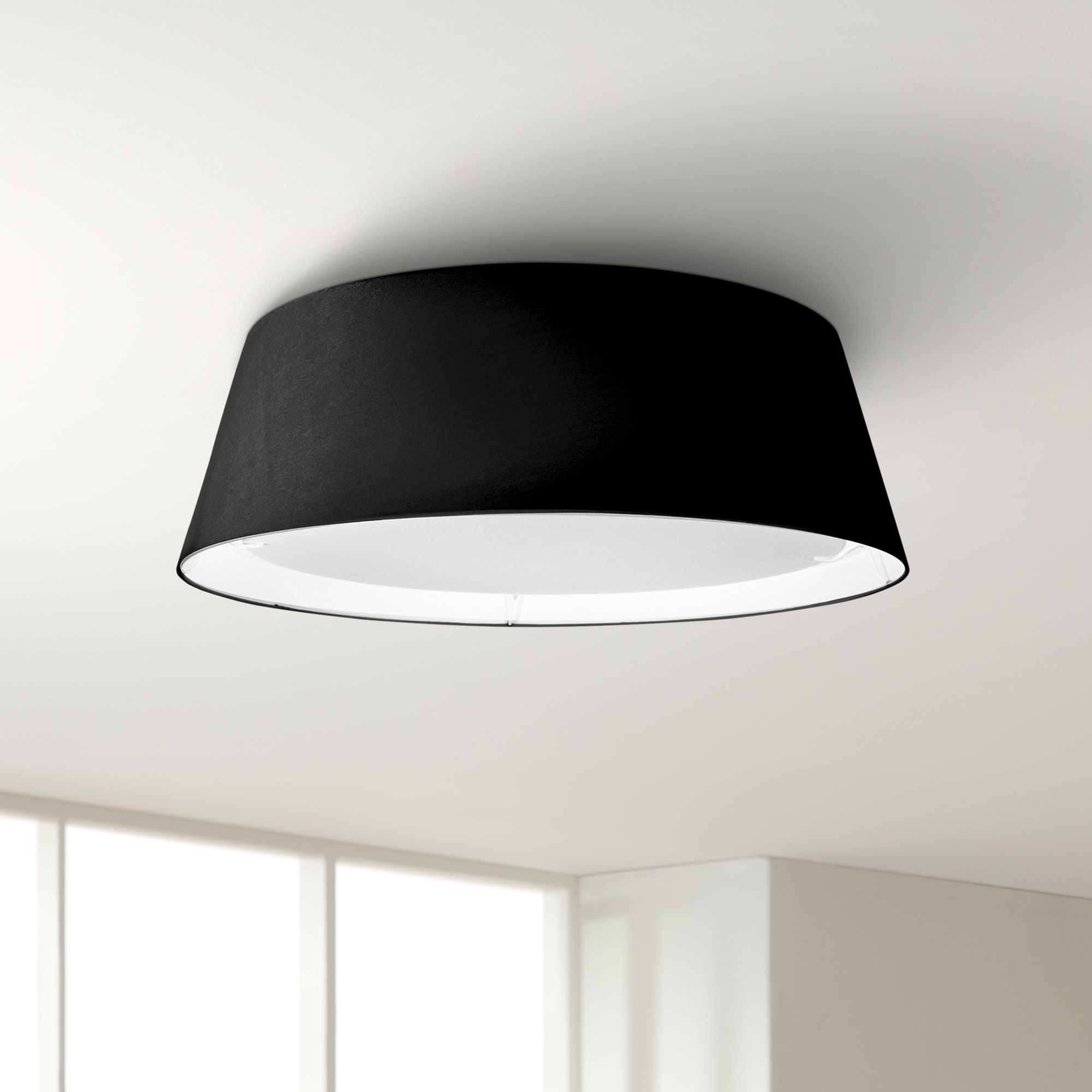 black flush mount drum light