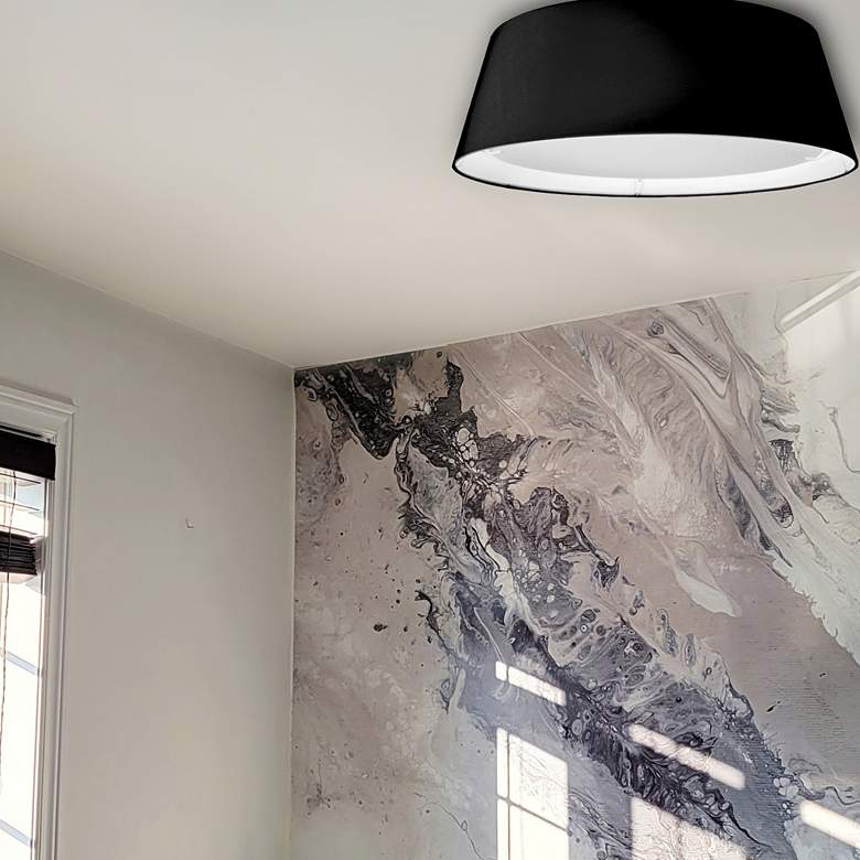Image 3 Didoria 17" Wide Black Drum LED Ceiling Light more views