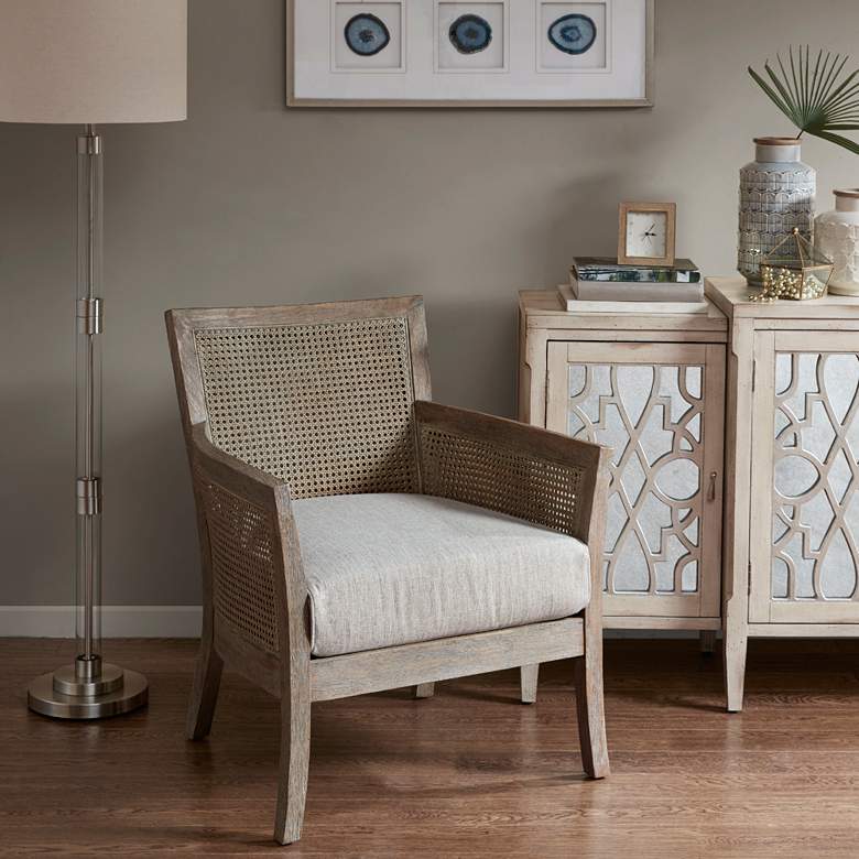 Image 1 Diedra Reclaimed Natural Solid Wood and Rattan Accent Chair