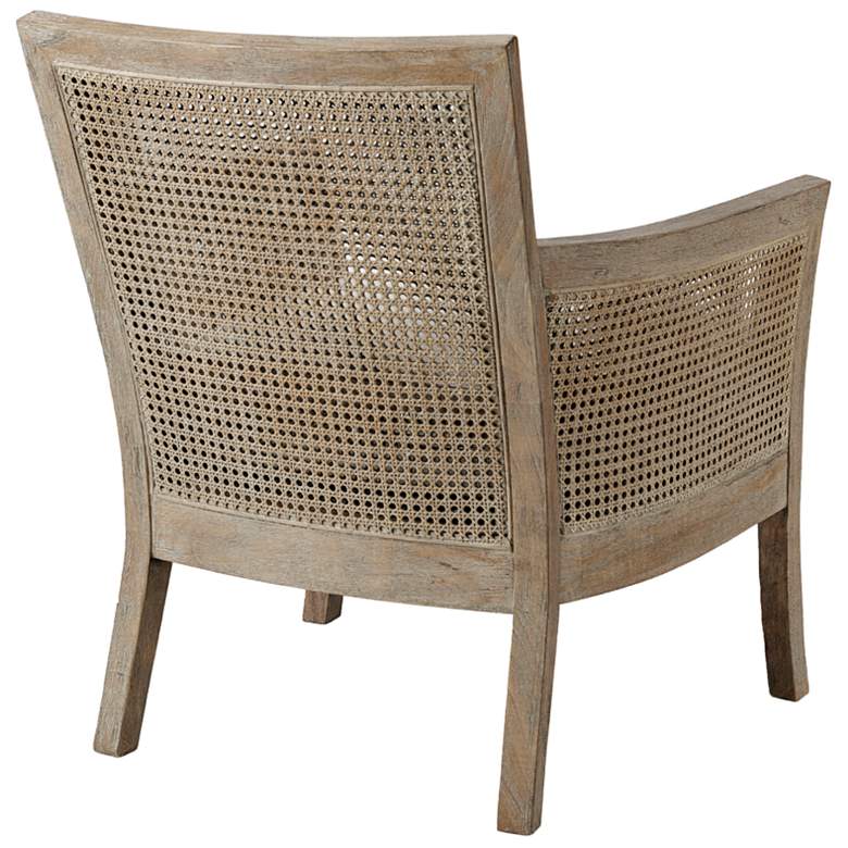 Image 3 Diedra Reclaimed Natural Solid Wood and Rattan Accent Chair more views