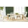 Diego 81 1/2" Wide Gray Teak Wood Outdoor Dining Table Base in scene