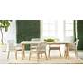 Diego 81 1/2" Wide Gray Teak Wood Outdoor Dining Table Base in scene