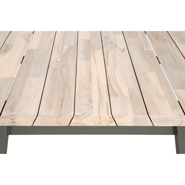 Image 5 Diego 86 1/2 inch Wide Gray Teak Wood Outdoor Dining Table Top more views
