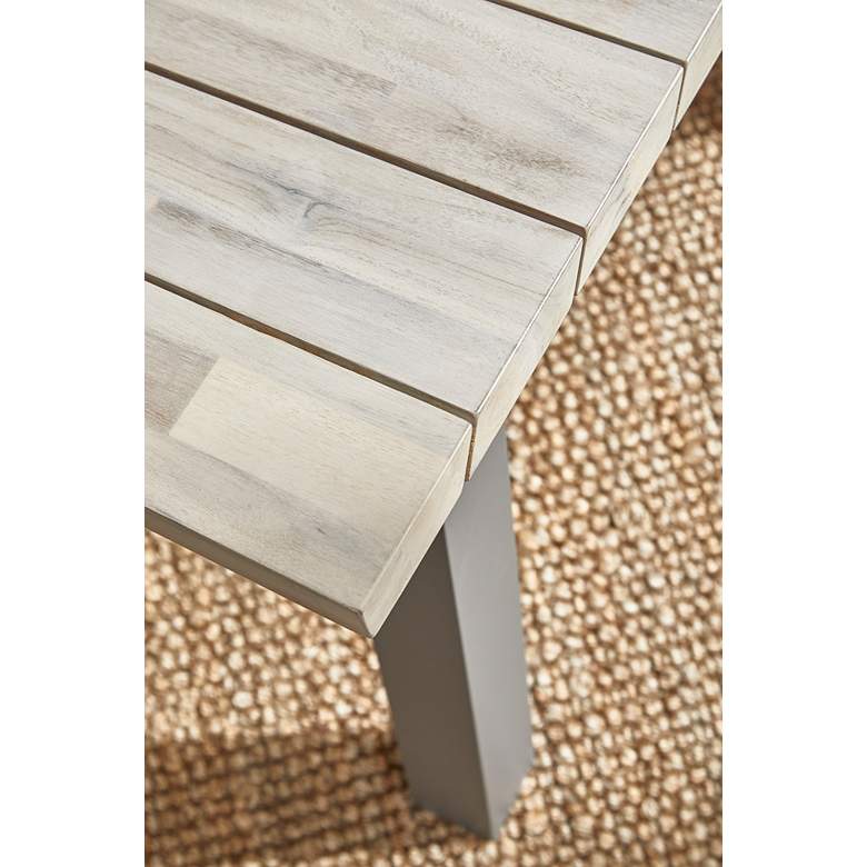 Image 7 Diego 86 1/2" Wide Gray Teak Wood Outdoor Dining Table Top more views