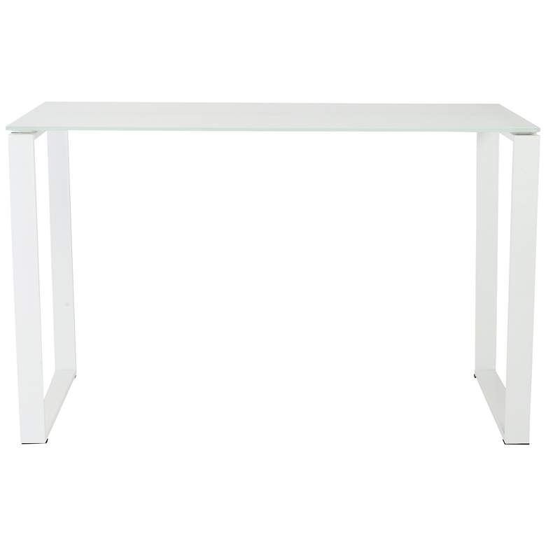 Image 1 Diego Glass-Top White Desk
