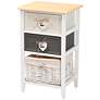 Diella 14 1/2"W White 2-Drawer Storage Cabinet with Basket