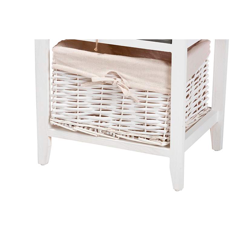 Image 4 Diella 14 1/2 inchW White 2-Drawer Storage Cabinet with Basket more views