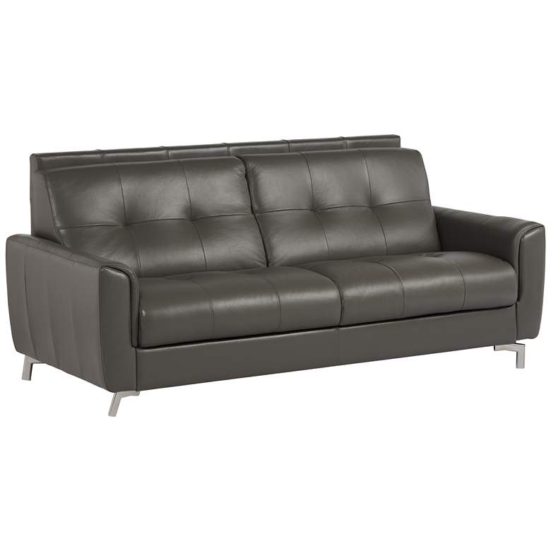 Image 1 Digio Benares 80 inch Wide Gray Leather Sofa Bed