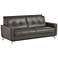 Digio Benares 80" Wide Gray Leather Sofa Bed