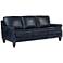 Digio Houston 87" Wide Dark Blue Top Grain Leather Sofa