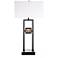 Digital Photo Black Metal Table Lamp with White Linen Shade