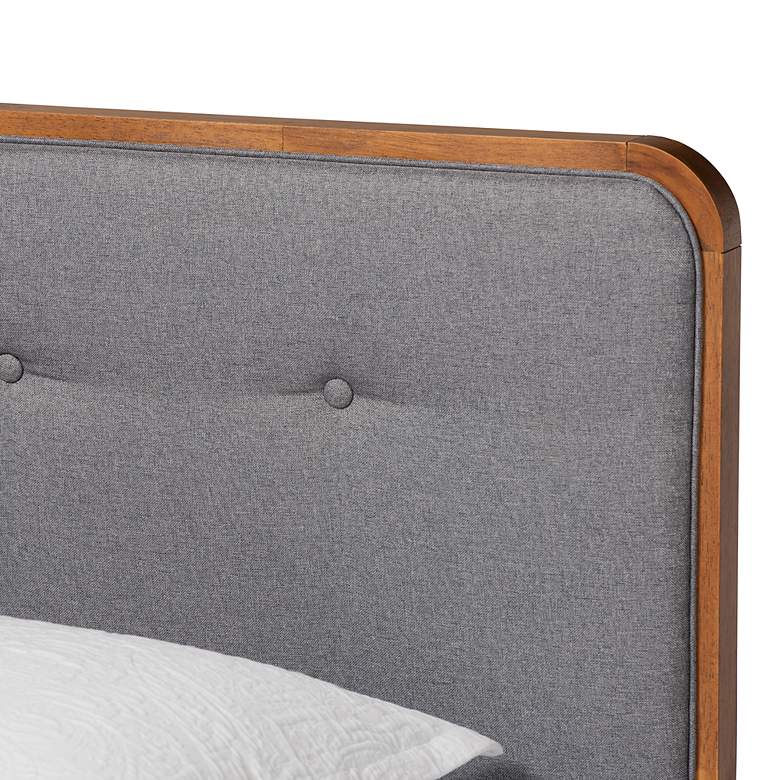 Image 3 Dilara Dark Gray Fabric Tufted Twin Size Platform Bed more views