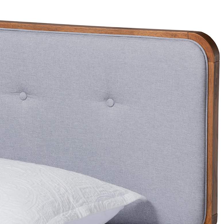 Image 3 Dilara Light Gray Fabric Tufted Twin Size Platform Bed more views