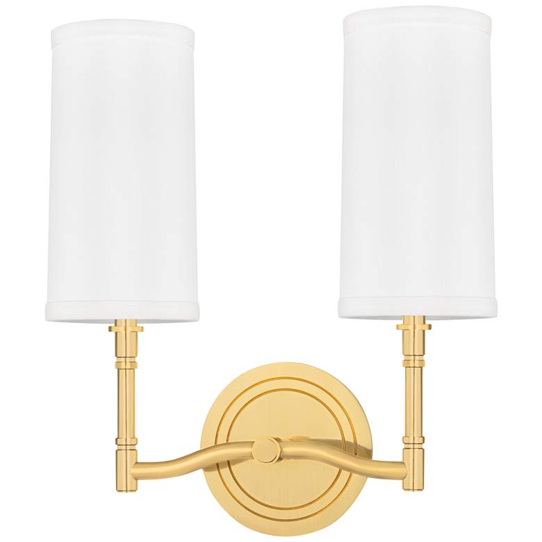 Image 1 Dillon 2 Light Wall Sconce Aged Brass